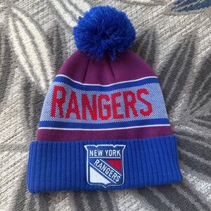 Fanatics NHL New York Rangers Pom 100%‎ Acrylic Beanie Winter Hat One Size